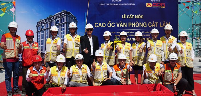 APGCONS TỔ CHỨC LỄ CẤT NÓC DỰ ÁN CAO ỐC VĂN PHÒNG CÁT LÂM